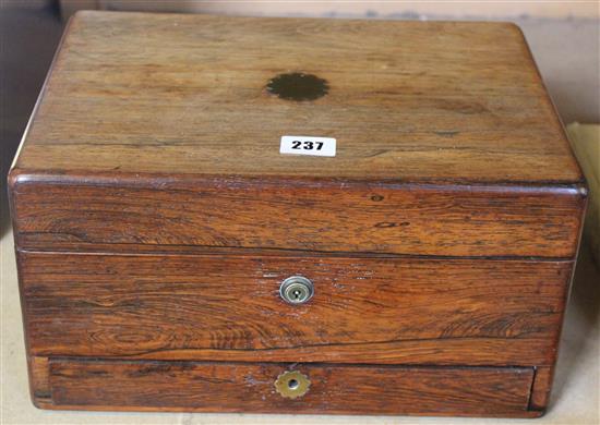 Victorian rosewood travelling toilet box